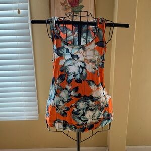Simply Vera by Vera Wang - Orange Floral Sleeveless Top